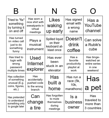Austin Identity Socials Bingo Card