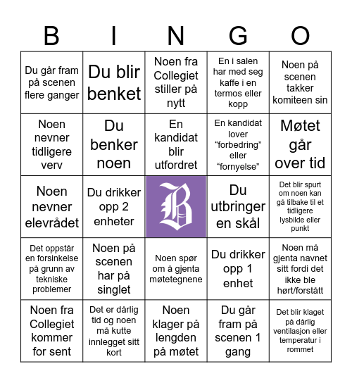 Generalforsamling Bingo Card