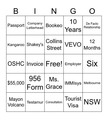 CARD NO. 2 Bingo Card
