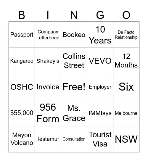 CARD NO. 2 Bingo Card