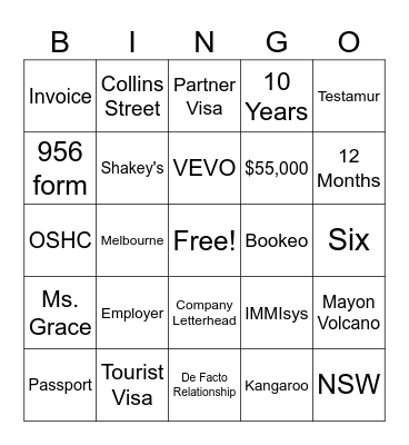 CARD NO. 3 Bingo Card
