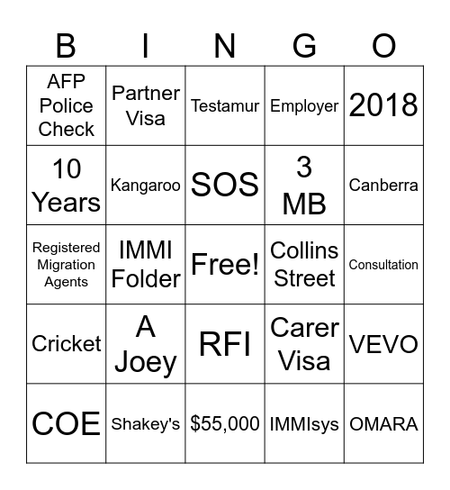 CARD NO. 4 Bingo Card