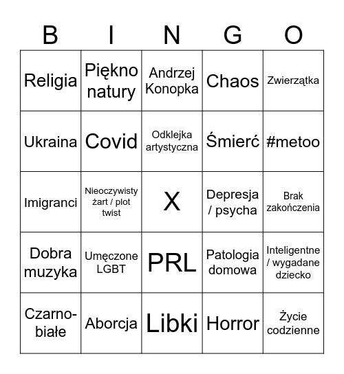 Shorty Gdynia Bingo Card