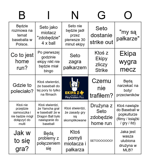 EKIPA Z + MLB: The Show 24 Bingo Card