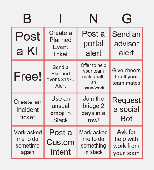 IM Analyst Peak Card Bingo Card