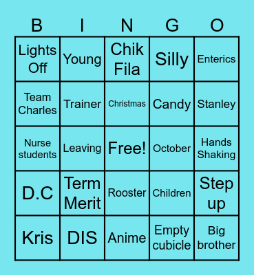 Send off Bingo Card
