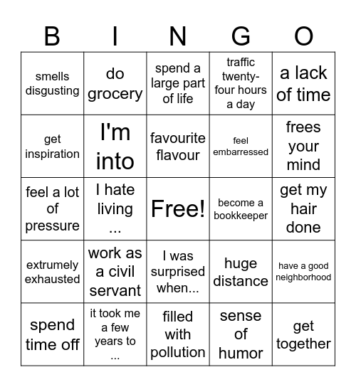 Review Bingo Card