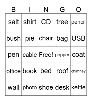 Bingo Test Bingo Card