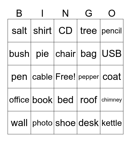 Bingo Test Bingo Card