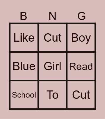 Popcorn Words Bingo Card