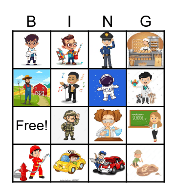 Professions and Ocuppations Bingo Card