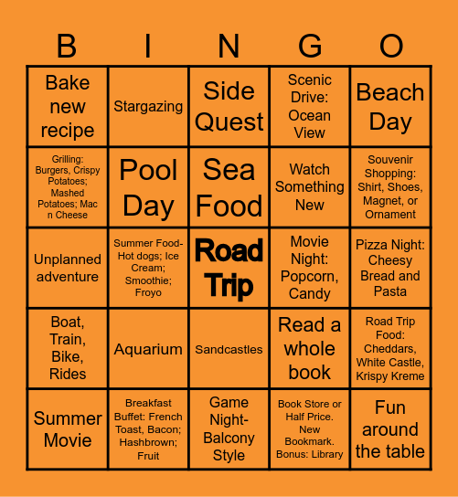 VACATION BINGO Card