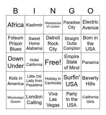 The Places You'll BinGO Card