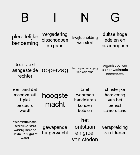 steden en staten Bingo Card