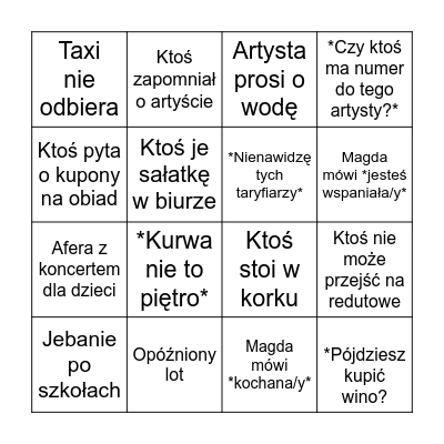 Szalone Bingo 2024 Bingo Card