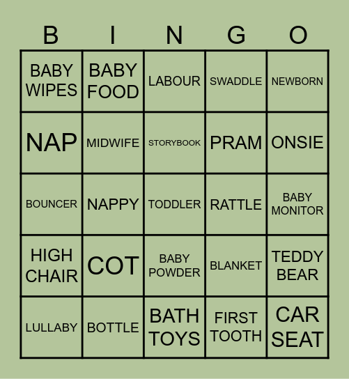 BABY HOOKER BINGO Card