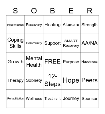 Recovery BINGO Card