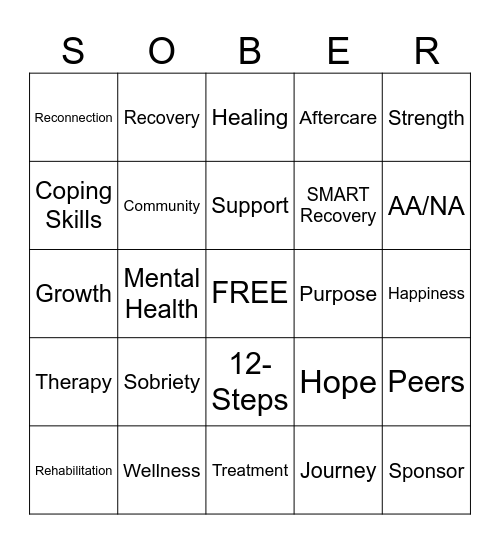 Recovery BINGO Card