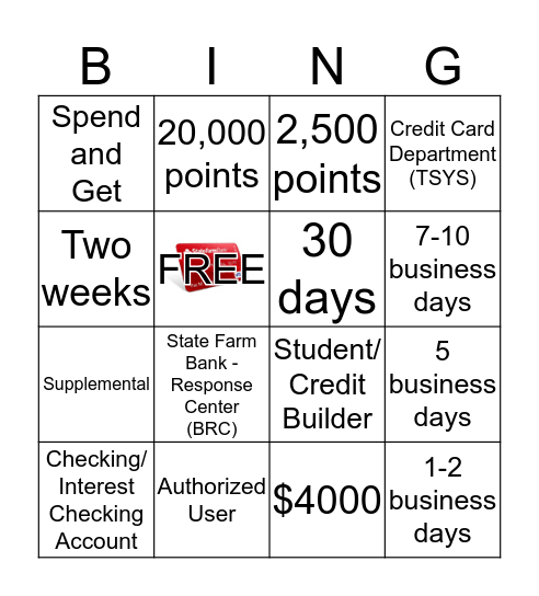 State Farm Bingo Bash! Bingo Card