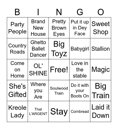 Fais Do-Do Bingo Card