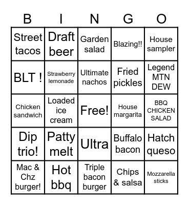 Service challenge Bingo Card