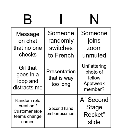 Autumn GTM Bingo Card