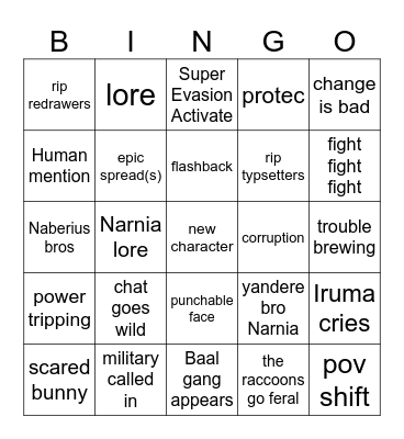 Crazy Time Bingo Card