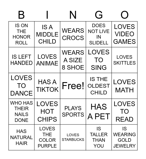 FIND SOMEONE WHO.... Bingo Card