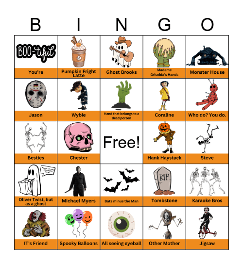 Halloween-go Bingo Card