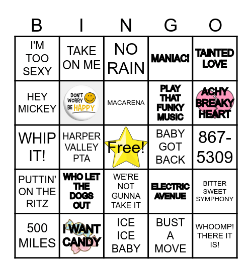 ONE HIT WONDERS Bingo Card