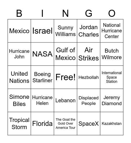 CNN 10 9/25/24 Bingo Card