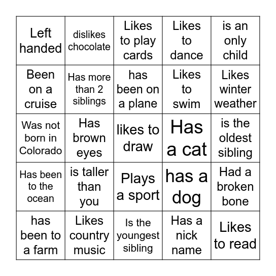 MYS Get-To-Know-You Bingo Card