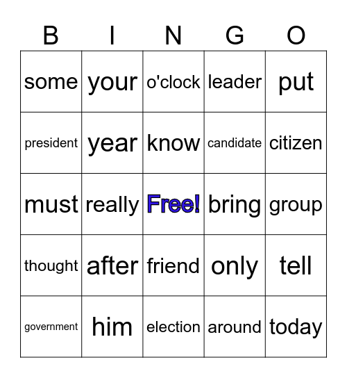 September Unit Bingo Card