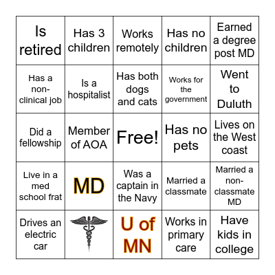 Reunion Bingo Card