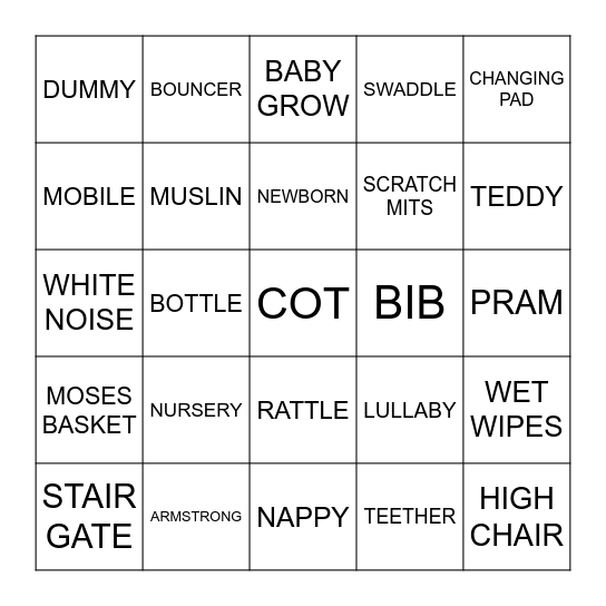 BABY BINGO Card