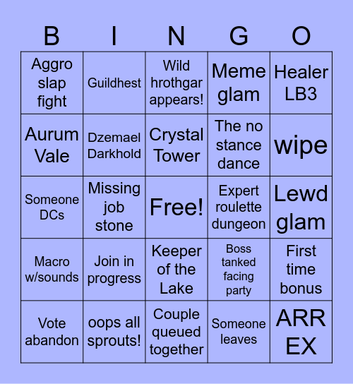 Mentor Roulette Bingo Card