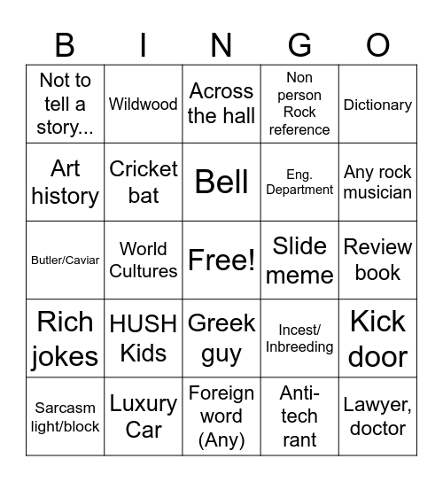 AP Euro Ziccardi Bingo Card