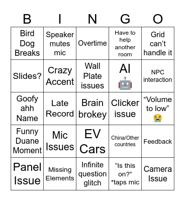 UCC Bingo Card