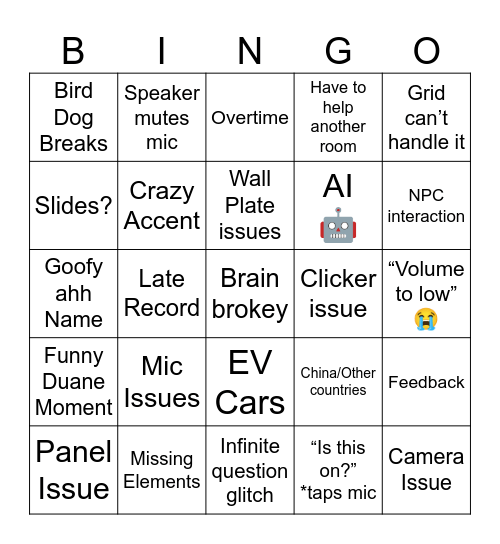 UCC Bingo Card