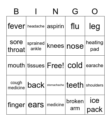 health Bingo Card