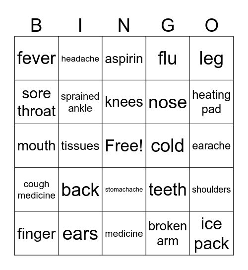 health Bingo Card