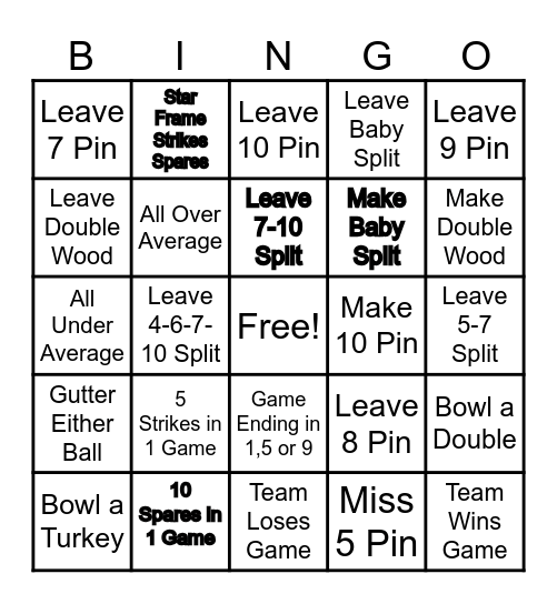 Mixers Bingo Card