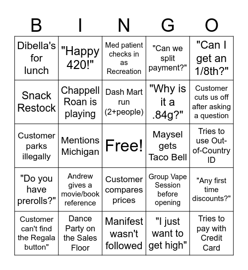 The Landing CLE Bingo Card