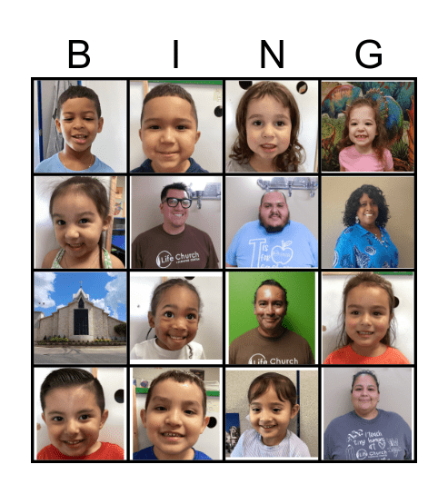 Life church bingo Card