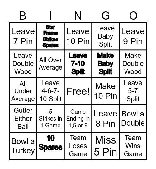 Mixers Bingo Card