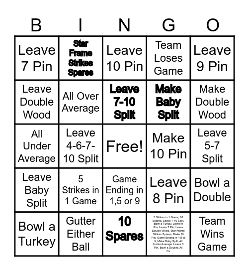 Mixers Bingo Card