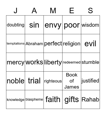 Vacation Bible School Bingo Card