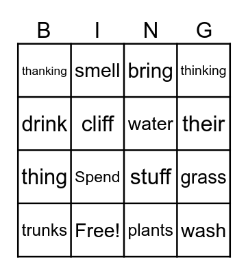 Letterland Unit 3 Bingo Card