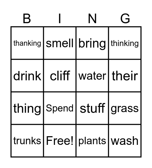 Letterland Unit 3 Bingo Card