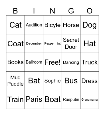 ANASTASIA Bingo Card